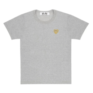 CDG Play Basic T-Shirt Gold Emblem (Grey)